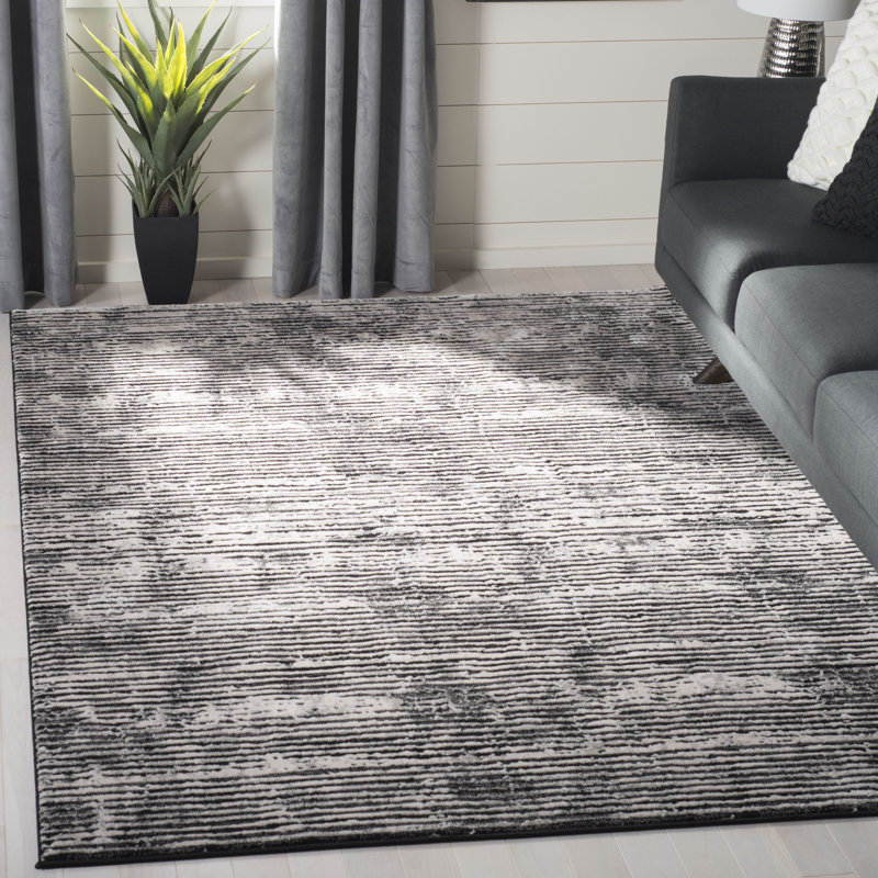 Williston Fowler Black/Gray Area Rug Wayfair
